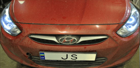 Установка биксеноновых линз Hyundai Accent 2012