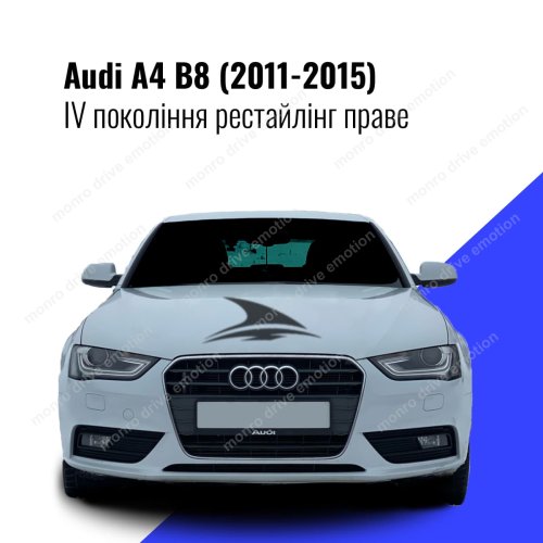 Стекло фары Audi A4 B8 (2011-2015) IV поколение рестайлинг правое