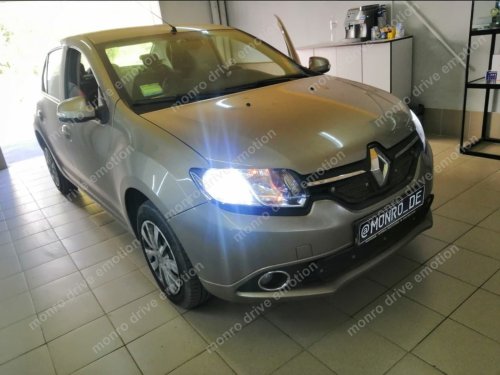 Установка светодиодных ламп Renault Logan