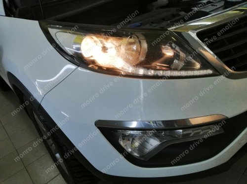 Установка ксенона Kia Sportage