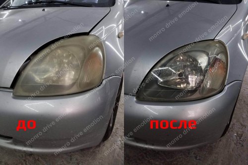Полировка фар Toyota Yaris 2004 г.в.