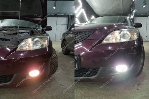 Установка LED ламп Mazda 3 2008 г.в. 