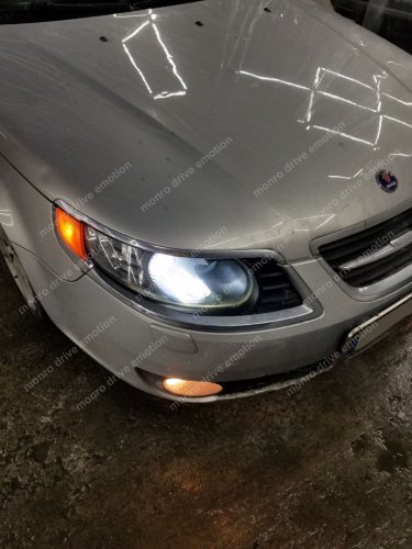 Saab 9-5 Aero 2009 - полировка  фар