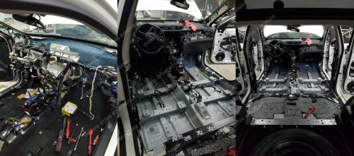 Установка шумо-виброизоляции на Nissan Rogue 2015 г.в.