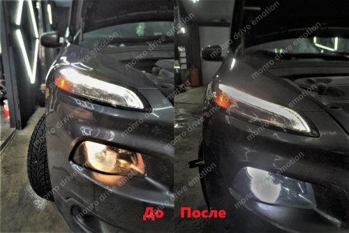 Установка LED ламп Jeep Cherokee2015
