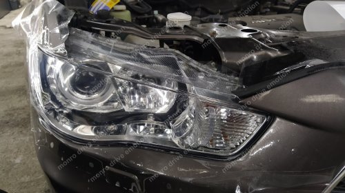 Mitsubishi Outlander 2011 - полировка и оклейка фар бронепленкой