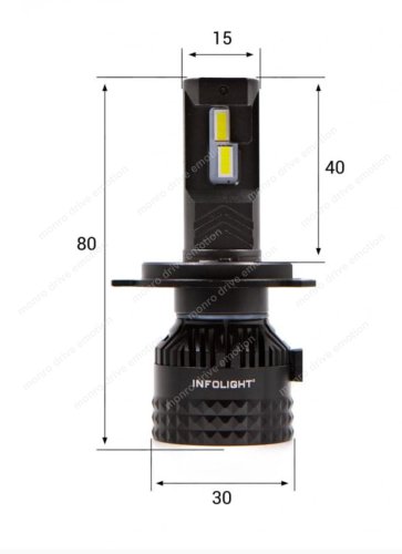 Комплект Led ламп Infolight S2 H4 6500K 60W