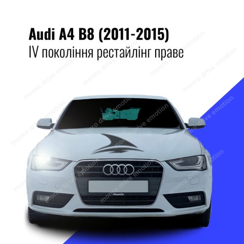 Стекло фары Audi A4 B8 (2011-2015) IV поколение рестайлинг правое