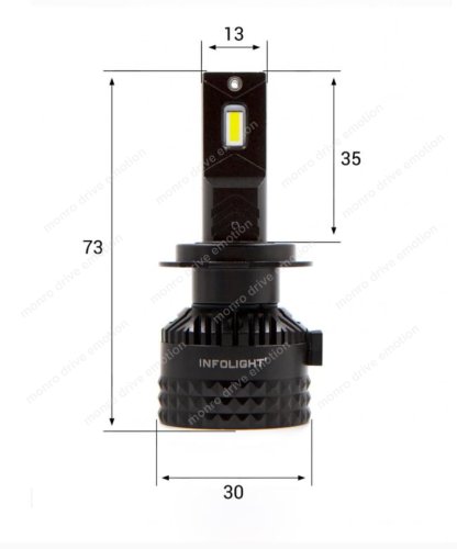 Комплект Led ламп Infolight S2 H8 H9 H11 6500K 60W