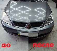 Mitsubishi Lancer 2004 - полірування і обклеювання фар бронеплівкою