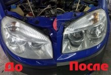 Полірування і шліфування фар на FIAT Doblo 2007 р