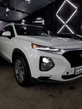 Установка LED ламп Hyundai Santa Fe 2020