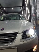 Saab 9-5 Aero 2009 - полірування  фар
