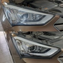 Полировка фар Hyundai Santa Fe 2009