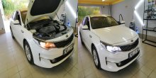 Установка ксенона ламп KIA Optima