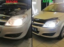 Установка светодиодных ламп Opel Astra H