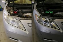 Полировка фар Toyota Camry V40