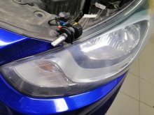 Установка LED ламп Hyundai Accent