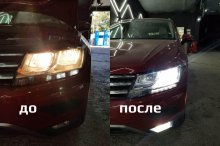 Установка LED ламп Volkswagen Tiguan