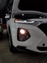 Установка LED ламп Hyundai Santa Fe 2020