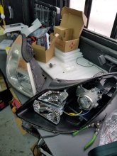 Установка LED линз Hyundai Veracruz