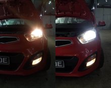Встановлення led ламп на Kia Picanto 2013