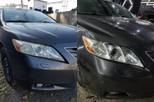 Полірування і обклеювання фар бронеплівкою Toyota Camry 40