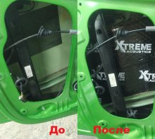 Установка шумо-виброизоляции дверей  на Skoda Octavia RS 2014 года